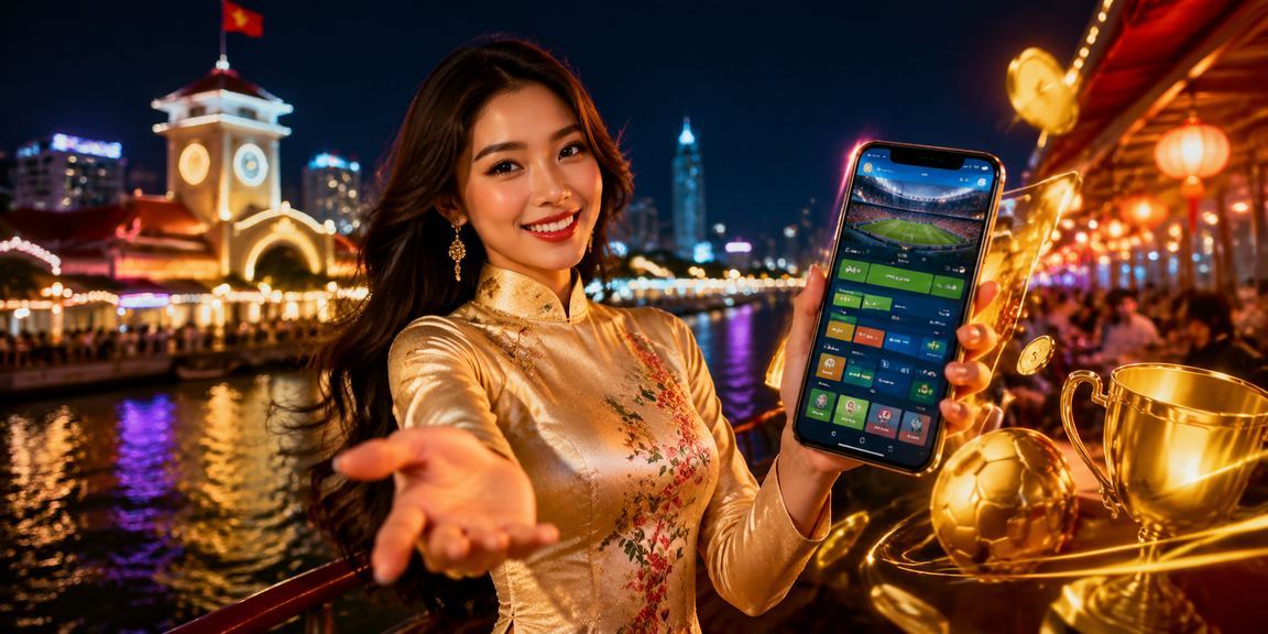 Người dùng tại TP. Hồ Chí Minh trải nghiệm casino trên điện thoại di động với trang phục áo dài truyền thống